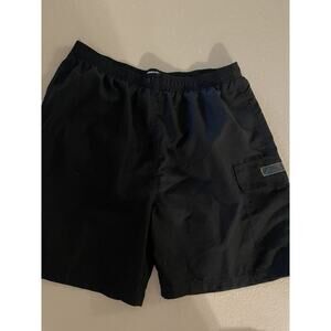 Mens Ocean Blue by Basix Of America Swim Trunks Size L 100% Polyester